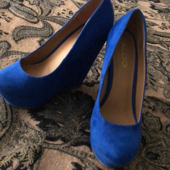 Blue platform wedges - Picture 2 of 4